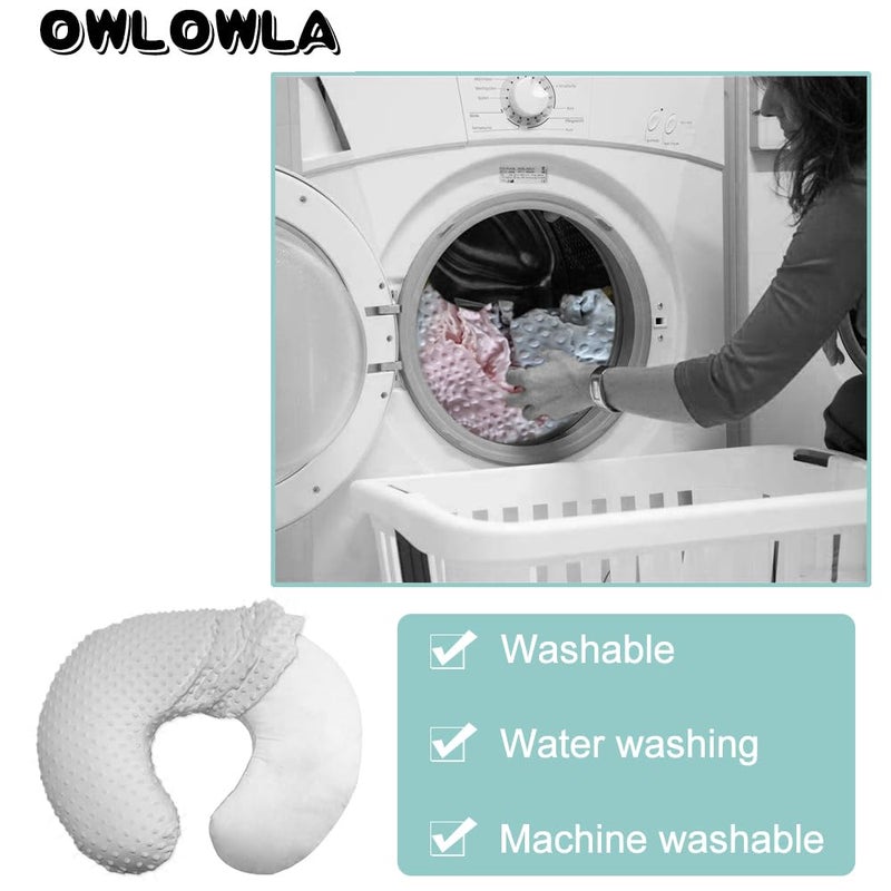 OWLOWLA Nursing Pillow Cover, Breastfeeding Pillow Slipcover Fits Nursing Pillow for Baby Boy Girl(Baby Blue) - Image 4